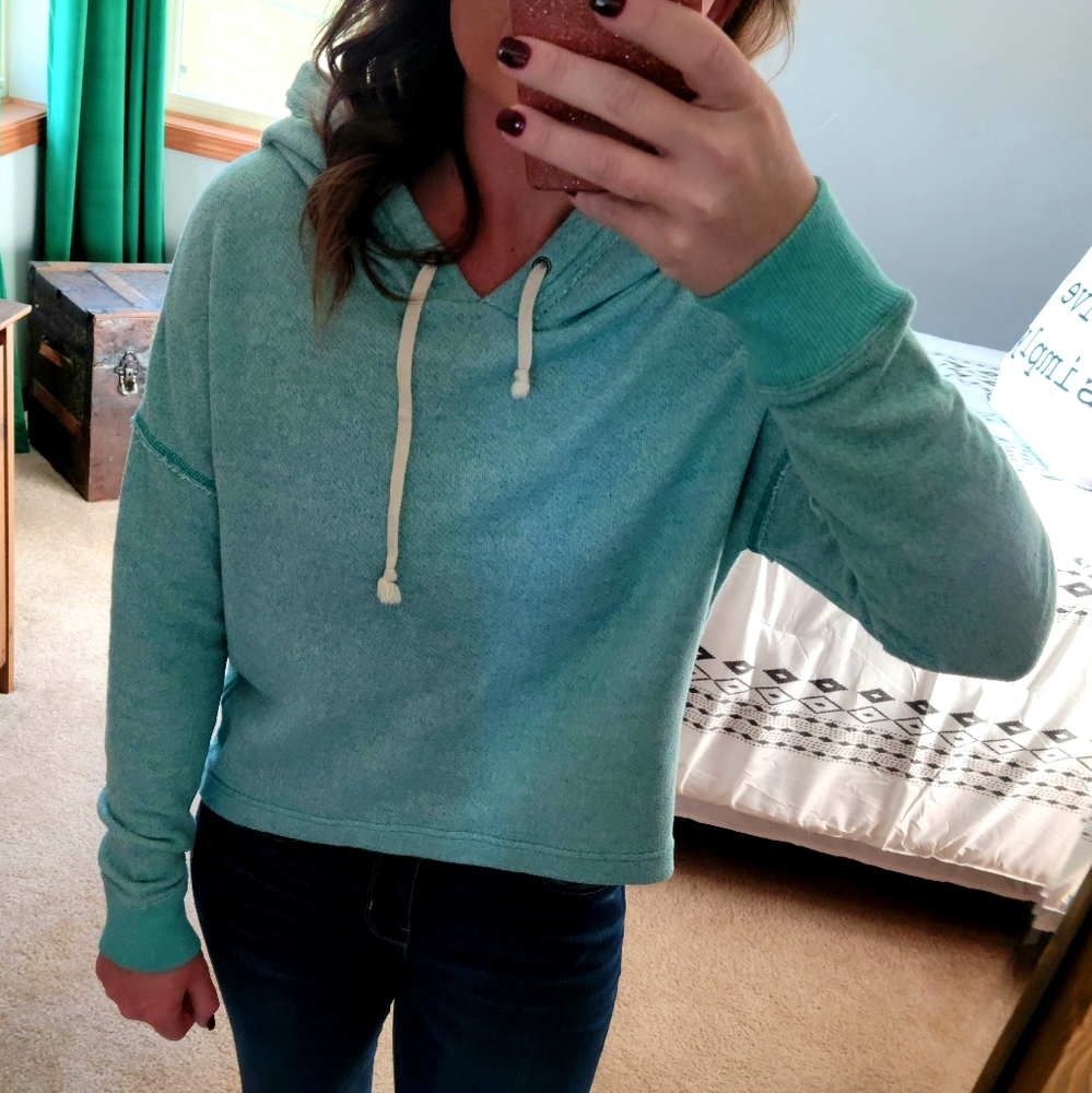 Mossimo Supply Co. Cropped Hooded Sweatshirt, M